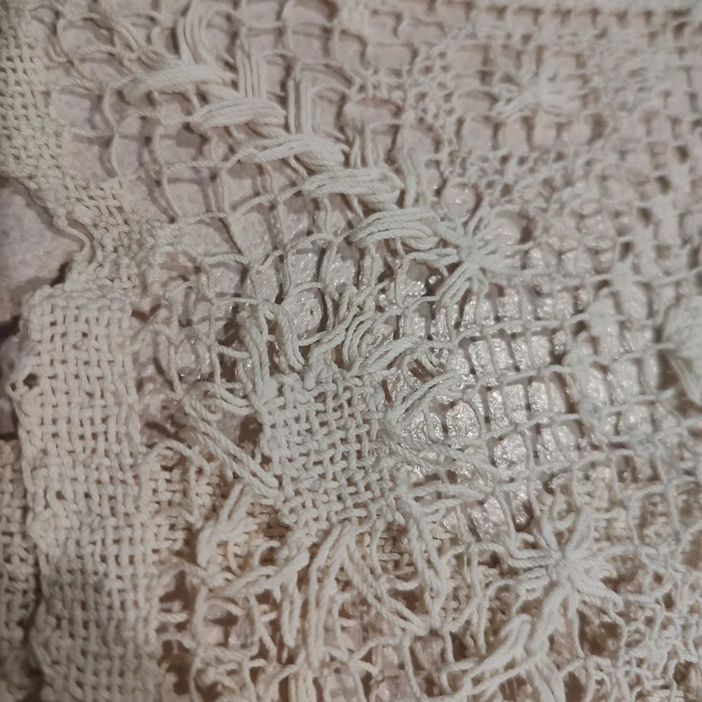 set of two delicate floral handmade doilies beautiful addition to any home